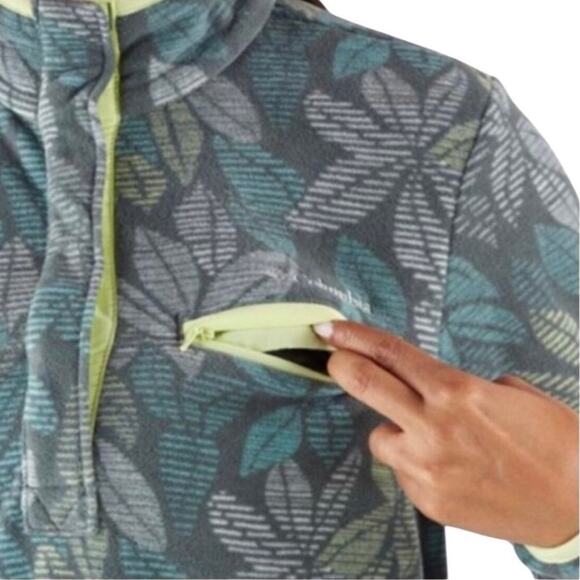 COLUMBIA Mountain Side Benton Springs T-Snap Fleece Pullover Women M Outdoor Y2K - Picture 2 of 13
